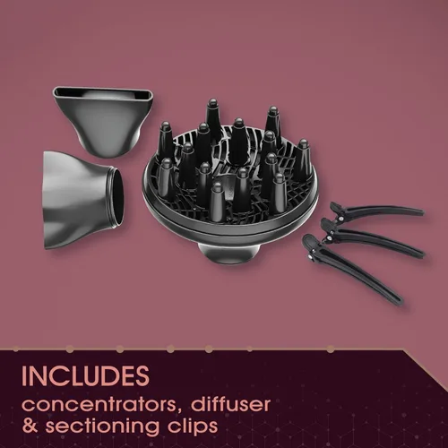 Vista 6 de Secadora de cabello Remington Pro Series AC9140P T, Studio Thermaluxe, con cable que no se enreda, más concentrador y clips de seccionamiento