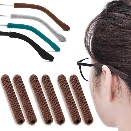 Vista 9 de 4 Pares de Retenedores de Lentes para las Orejas, Cojín de Tejido Suave de Algodón para Detrás de la Oreja, Retenedores Antideslizantes para Lentes