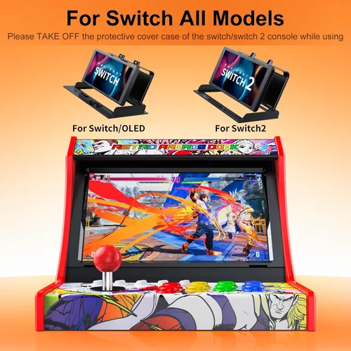 Vista 2 de Mini Arcade Cabinet for Nintendo Switch 1 & Switch OLED,Retro Arcade Machines for Home and Arcade Gaming Cabinet Stand Compatible with Street