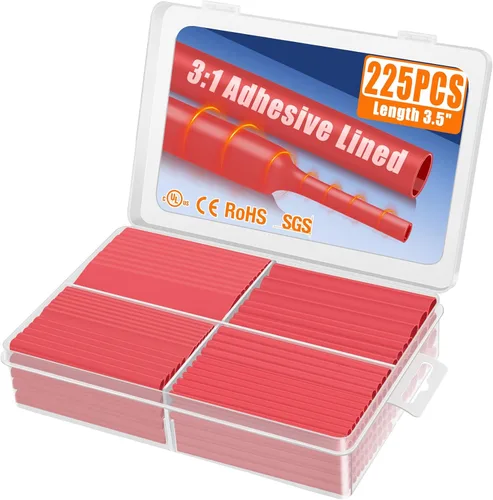 Vista 33 de XHF Tubo termorretráctil blanco impermeable de 1/4 de pulgada 3:1 con certificación UL, 20 pies, cable de alambre de grado marino, sellado