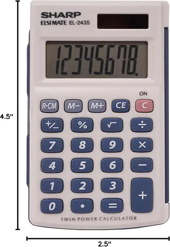 Vista 5 de Sharp Calculadoras EL-243SB Calculadora de bolsillo de 8 dígitos