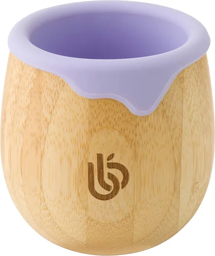 bamboo bamboo Baby and Dinky - Vaso de bambú para niños pequeños, con borde de goteo de silicona para protección de dientes y encías, capacidad de