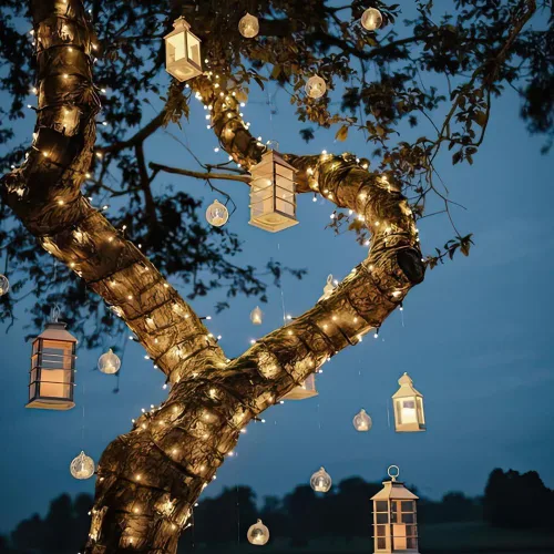 Vista 5 de MagicPro Guirnalda de luces, cadena de luces USB con 200 LED de color blanco cálido, cadena de luces de cobre de 66 pies para dormitorio, pared