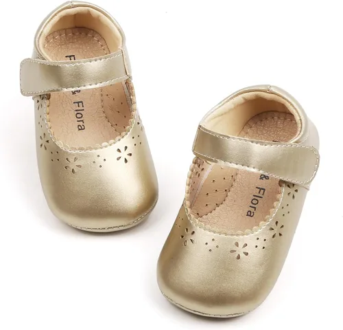 Felix & Flora Zapatos de bebé de suela suave, zapatos de caminar para bebé, mocasines de goma para ballet