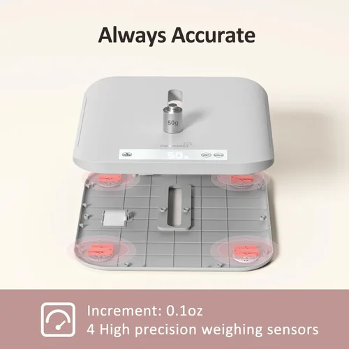 Vista 6 de Báscula multifuncional para bebés y mascotas, pesa hasta 330 libras, digital con función de sujeción, medición de altura, 5 unidades, pantalla LED