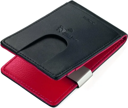 Vista 2 de Troika Cartera plana roja y negra con protección RIFD (CCC1532LE)