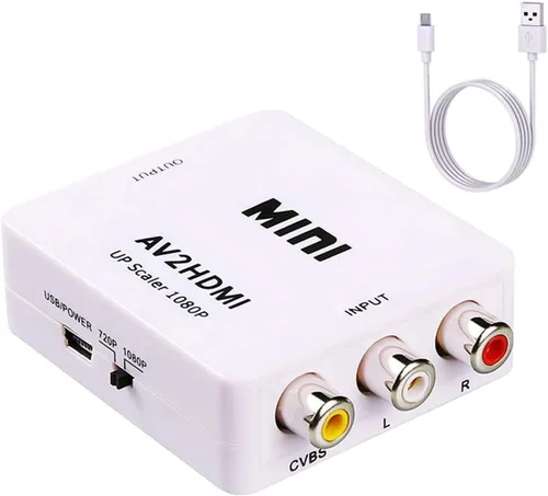 Vista 11 de ABLEWE RCA a HDMI, Convertidor de AV a HDMI, Adaptador convertidor de audio y video de 1080P Mini RCA Compuesto CVBS Compatible con PAL/NTSC
