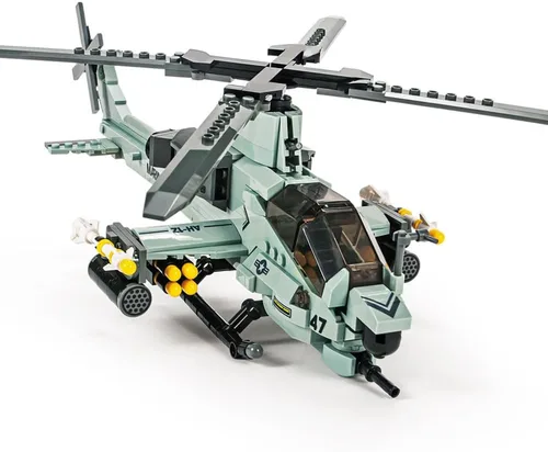 SEMKY Serie Militar AH-1Z Helicóptero Little Birds Juego de Bloques de Construcción de la Fuerza Aérea (597 Piezas) - Juguetes de Construcción y