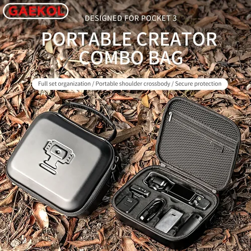 Vista 2 de Osmo Pocket 3 Funda de transporte, portátil de piel sintética, bolsa de viaje para DJI Osmo Pocket 3 Creator Combo Accesorios