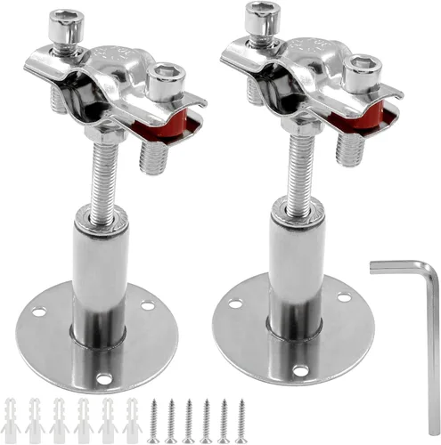 Hitefu Soporte de tubo de techo de acero inoxidable 304 de 1/2 pulgada con tornillos, kit de soporte de abrazadera de montaje en techo ajustable