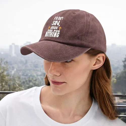 Vista 5 de ruio Hats for Men Baseball Cap Funny HatsJesus CapsIf You Dont Sin Jesu Died for Nothings Cap