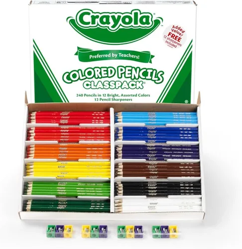 Vista 3 de Crayola paquete para clase con 240 unidades de lápices de colores, 12 colores surtidos (68 - 8024)