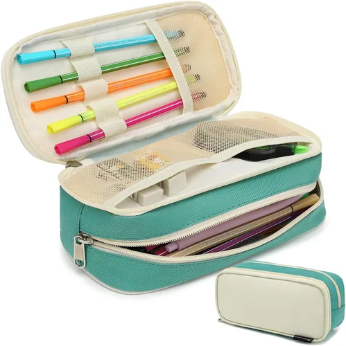 Mountain guest Estuche para lápices de gran capacidad, estuche para lápices multiranura, caja de lápices duradera, bolsa portátil de oficina con