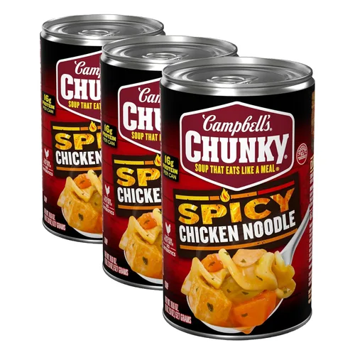 Vista 10 de Campbell's Chunky Sopa, sopa picante de fideos con pollo, lata de 18.6 oz