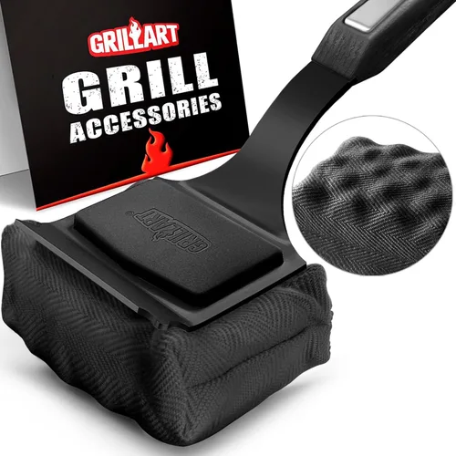 Vista 11 de GRILLART Cepillo para parrilla sin cerdas. Cabezal de limpieza reemplazable SteamWizards para barbacoa, herramienta raspadora única de ajuste