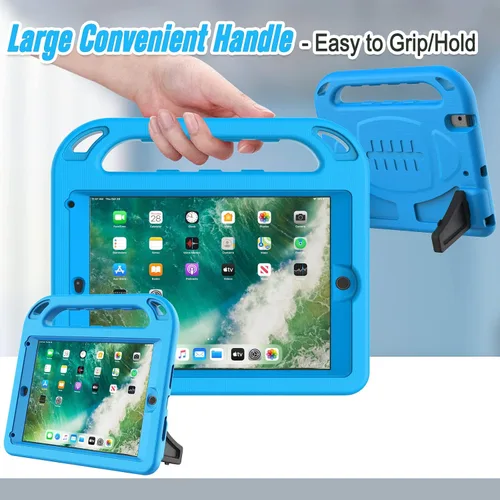 Vista 6 de LTROP Funda infantil para iPad de 6ª y 5ª generación, funda para iPad de 9.7 pulgadas 2018/2017, iPad Air 2 para niños, protector de pantalla