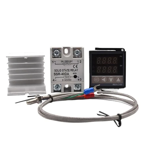 Vista 8 de Controlador digital de temperatura REX-C100 REX C100 Termostato + 40DA SSR Relé+Termopar K Sonda de 3.3 ft (juego B)
