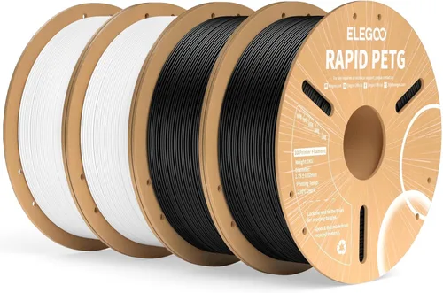 Vista 10 de Elegoo - Filamento PETG Rápido de 1.75 mm, Negro, 3 kg, Alta Velocidad de 600 mm/s, Filamento para Impresora 3D de Alta Precisión Dimensional