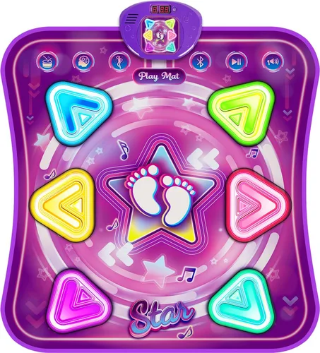 Vista 8 de Juguetes de baile para niñas: 8 botones Frozen Dance Pad inalámbrico Bluetooth juego de baile electrónico para niños con 4 modos de juego Luz LED