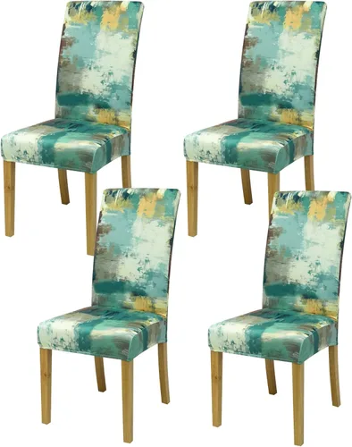 Vista 138 de Fundas para Sillas de Comedor, Juego de Fundas para Sillas de Comedor de 4 Piezas, Fundas Elásticas para Sillas de Cocina, Fundas para Sillas