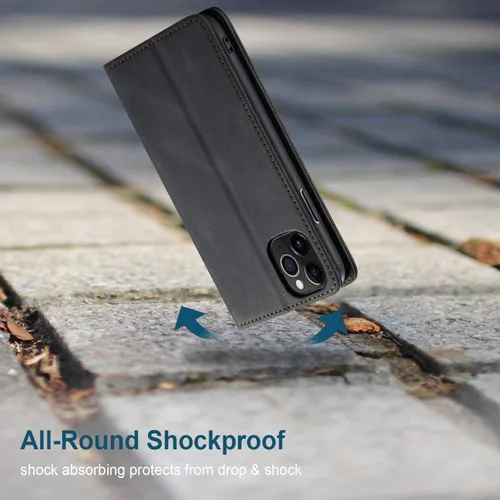 Vista 7 de japezop Funda para iPhone 11 Pro, iPhone 11 Pro funda tipo cartera para mujeres u hombres con [bloqueo RFID] soporte para tarjetas de crédito, funda