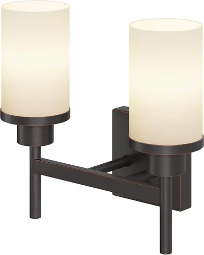 Vista 34 de Lámparas de pared sobre espejo de baño con vidrio esmerilado blanco, aplique de pared para porche, pasillo, entrada, bronce aceitado T001ORB-L1