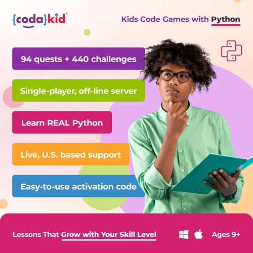 Vista 2 de Python for Kids, Award-Winning STEM Courses, Coding for Kids, Ages 10+ with Online Mentoring Assistance, Learn Computer Programming and Code Amazing