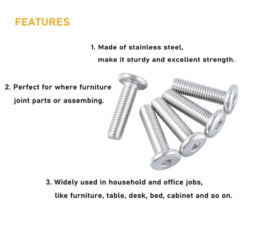 Vista 3 de binifiMux 10 Uds. 1/4-20 x 1-1/2 pulgadas Remache avellanado Tornillos de conexión de acero inoxidable 304
