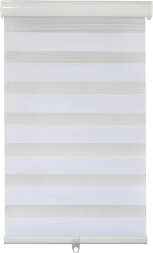 Vista 10 de SMT - [(W) 44" x (H) 72"] Persianas enrollables de cebra blanca, de doble capa, inalámbricas, control de luz transparente o de privacidad, cortinas