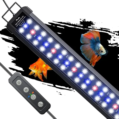 Vista 11 de Pawfly Luz LED extensible para acuario de 6 W para pecera de 6 a 10 pulgadas con espectro completo, luces blancas brillantes azules y rojas