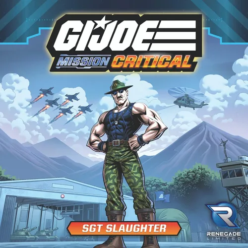Vista 5 de Renegade Game Studios G.I. Joe Mission Critical: Paquete de expansión SGT Slaughter con vehículo triple T y tarjetas de combate para juegos de rol