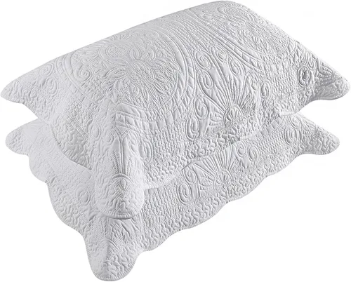 Vista 14 de BOSOWOS Juego de 2 fundas de almohada de tamaño estándar, ultra suaves y transpirables acolchadas de 20 x 26 pulgadas para dormir, estampado gris