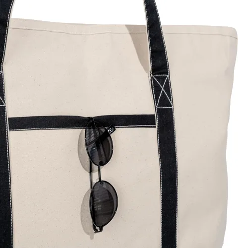 Vista 4 de Bolsas de lona extra grandes con cremallera, 22 pulgadas, resistente, con cremallera superior, con cremallera, 100% algodón orgánico, resistentes