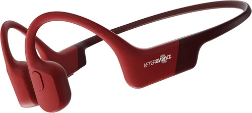 AFTERSHOKZ Aeropex Auriculares inalámbricos de conducción ósea de oído abierto, clasificación IP67, rojo solar