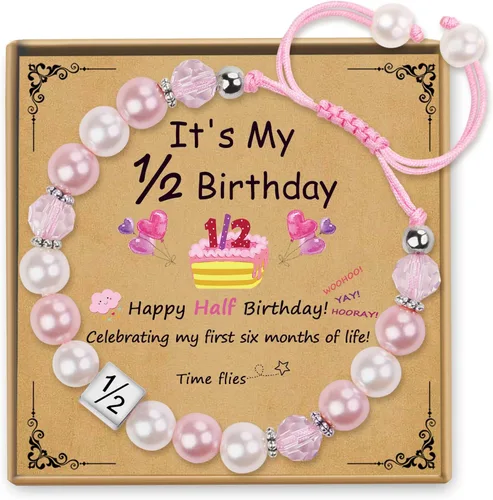 Vista 22 de Sereney Regalos de cumpleaños para niñas, pulseras de cuentas como regalo de cumpleaños de 1/2, 1, 2, 3, 4, 5, 6, 7, 8, 9, 10, 11, 12, 12, 13, 14