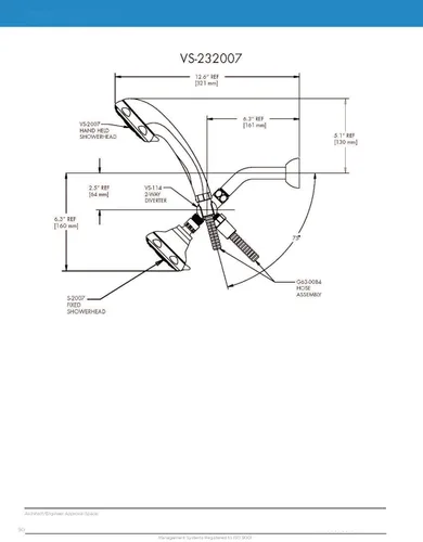 Vista 3 de Speakman VS-232007-BN Napa Anystream Combinación de Ducha de 2 Vías, 2.5 GPM, Níquel Cepillado