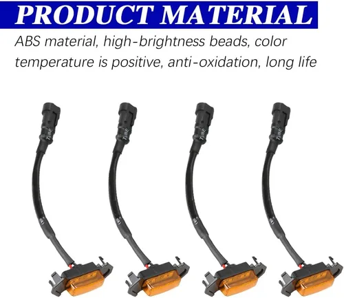 Vista 6 de 4 luces LED para parrilla, luz LED ámbar para parrilla, parachoques delantero Raptor, accesorios de coche con arnés, compatible con la mayoría