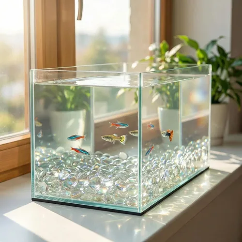 Vista 4 de HappyFiller Cuentas de vidrio transparente de 5 libras para jarrón, piedras preciosas de mármol de vidrio para rellenos de jarrón, parte superior