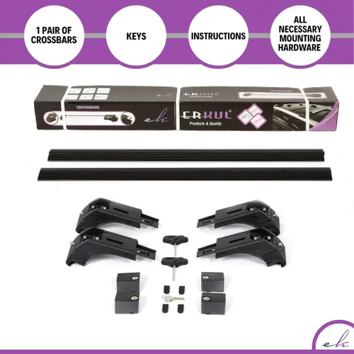 Vista 6 de ERKUL Barras Transversales de Techo Actualizadas para Hyundai Kona 2018-2023 Barras Transversales de Aluminio con Bloqueo Antirrobo para Techo