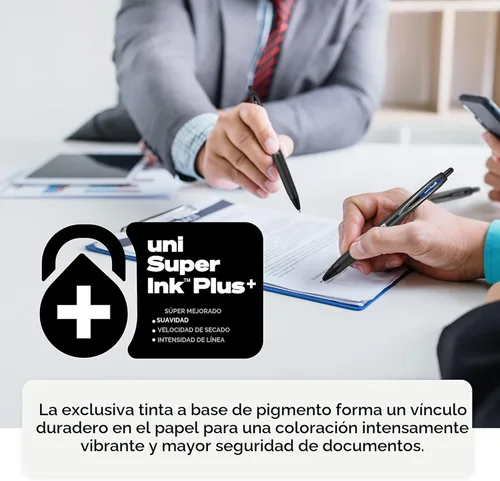 Vista 7 de Uniball 207 Plus+ Bolígrafos de gel retráctiles, punta media (0.028 in), negro, paquete de 4