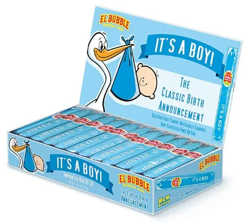 It's a BOY Classic Birth Announcement Bubble Gum Cigar (Pack de 36)