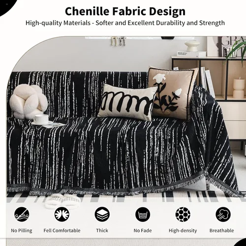 Vista 3 de Funda de felpilla apta para mascotas, lavable, reversible para sofá seccional, sofá biplaza, sofá esquinero, funda para futón