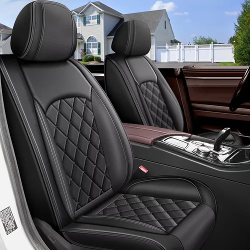 Vista 17 de Fundas de asiento de automóvil para GMC Acadia 2017-2023 2024, de cuero transpirable, juego de fundas de asiento delantero para Acadia