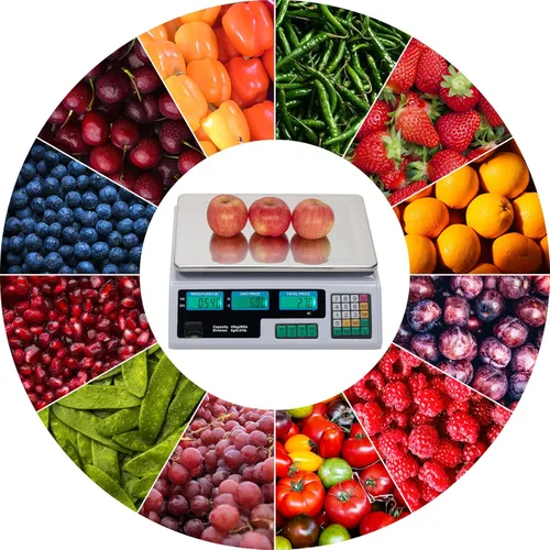 Vista 8 de ROVSUN Báscula electrónica de computación de precio comercial de 88 libras/88.2 lbs con pantalla LCD para tienda minorista, cocina, mercado