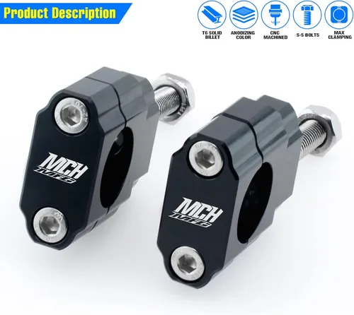 Vista 8 de 1 1/8" Elevadores de manillar para motocicleta y bicicleta de cross, abrazaderas de 28 mm para montar en manillar para bicicleta de cross de 110 cc