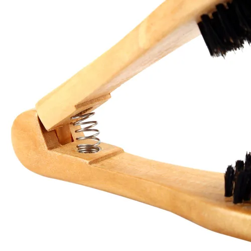 Vista 5 de Cepillo de peine para alisar el cabello, cepillo de pelo de doble cara de madera, peine alisador antiestático, peine profesional de peluquería