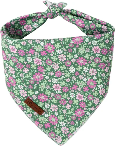 Vista 17 de Bandana de verano para mascotas - Bufanda triangular de rejilla de algodón cómoda para cachorros, pañuelo lavable para perros o gatos, niños