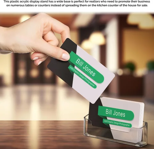 Vista 4 de Marketing Holders Paquete de 50 portatarjetas de visita acrílico para tarjetas de citas de 3.5 x 2 pulgadas para eventos de red, servicios