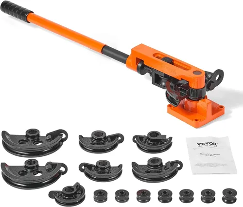 VEVOR Dobladora de Tubos, Dobladora Manual de Tubos de 3/8" a 1" DE con 7 Matrices de Doblado, Herramientas de Doblado de Tubos de Cobre y Aluminio
