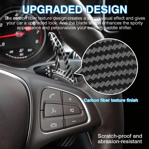 Vista 4 de Karltys Extensión de palanca de cambios de volante de fibra de carbono para Mercedes Benz B C GLA GLC GLE S Class Car Steering Wheel Shift Paddle